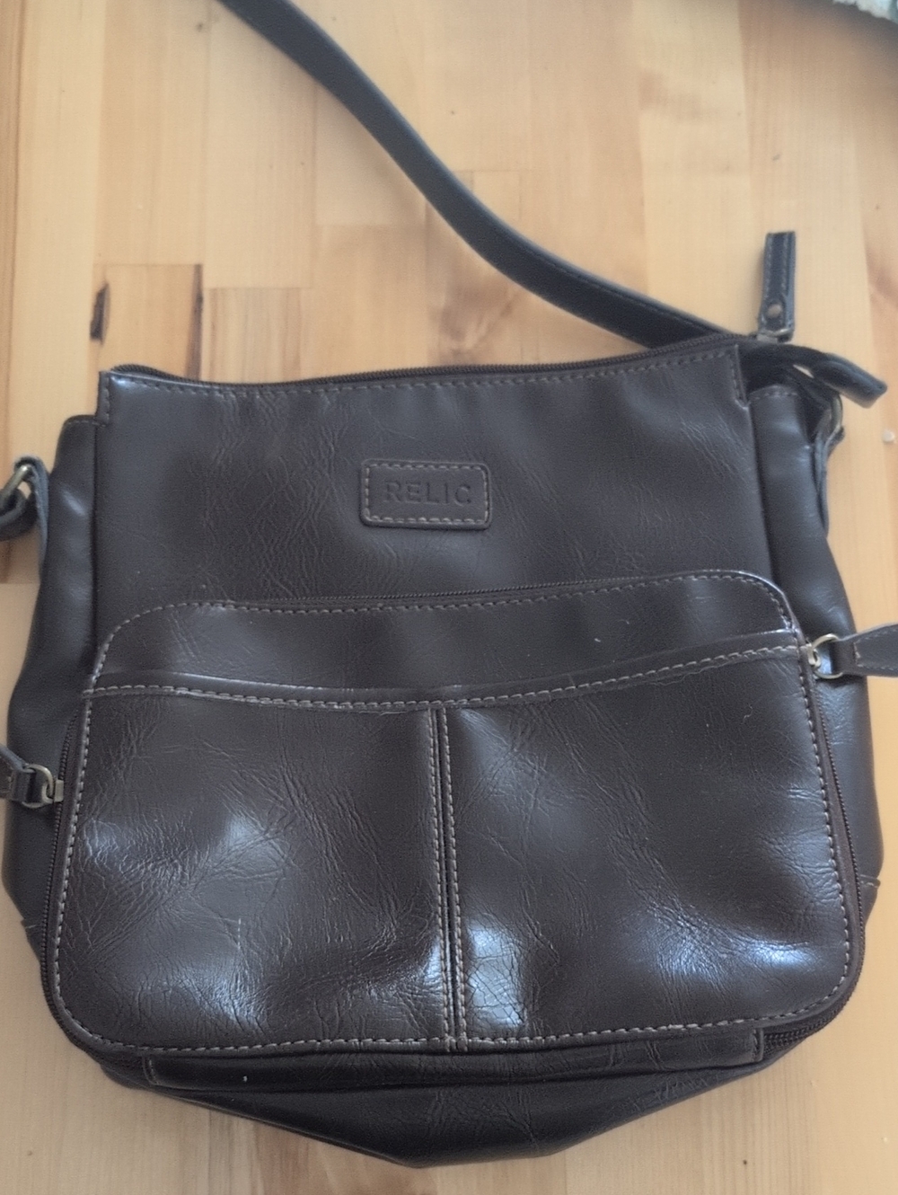 Relic Dark Brown Faux Leather Crossbody Bag